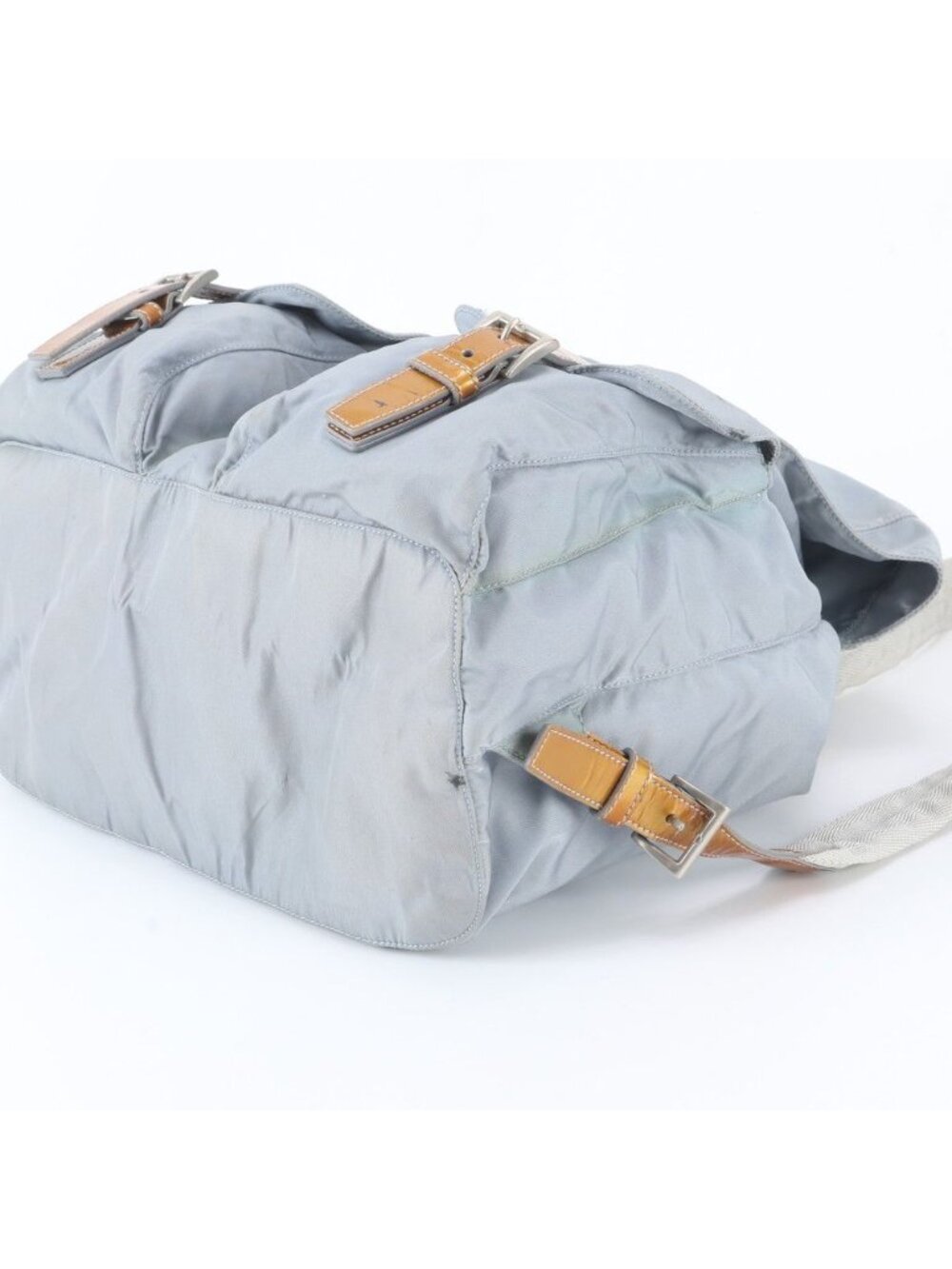 ★SOLD★ Prada Tessuto Nylon Triangle Logo Leather Backpack - Picture 4 of 11